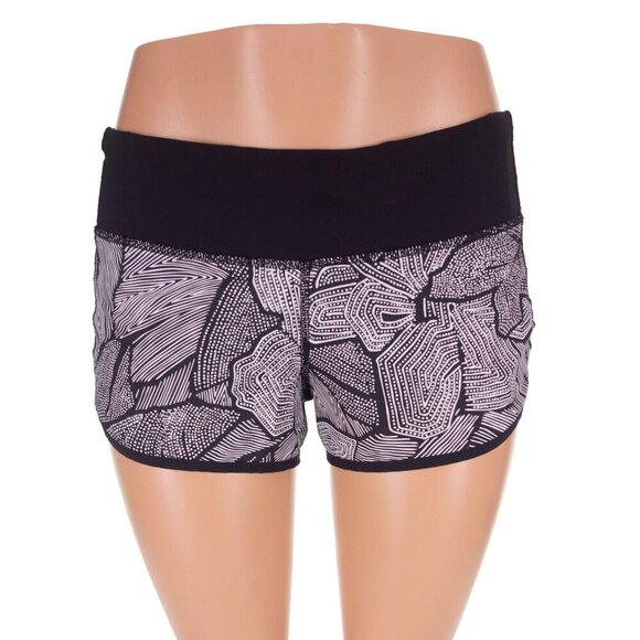 Lululemon Run Speed Short Size 4 Dottie Tribe White Black - Picture 1 of 8